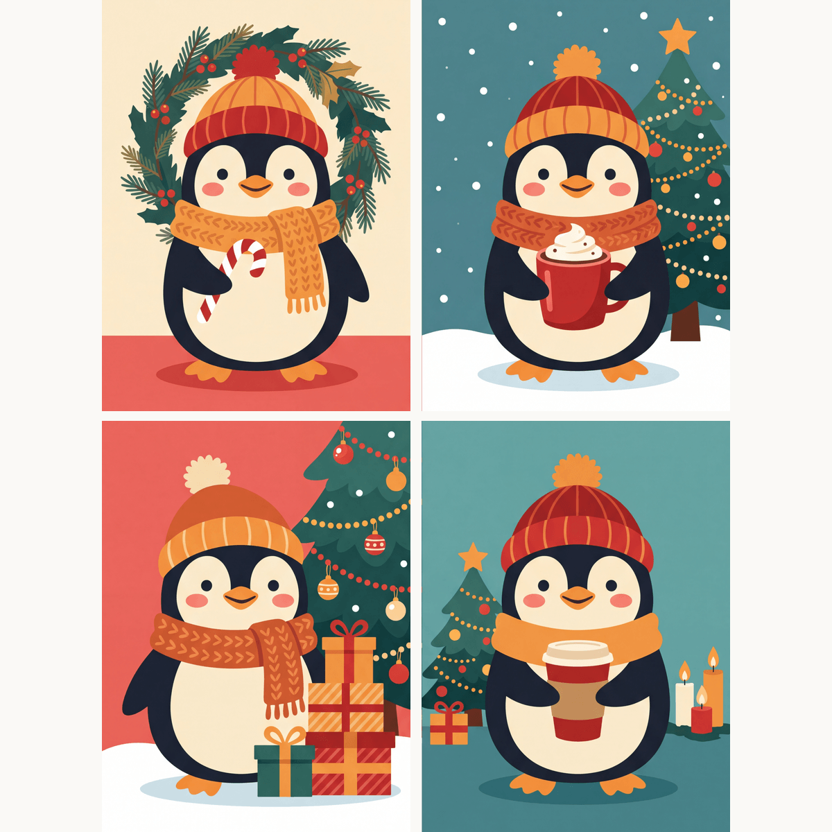 Kleine Winterfreude – 4er Mini-Set | Malen nach Zahlen