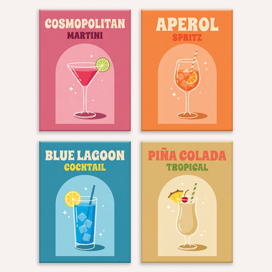 Cocktail-Club Teil 2 – 4er Mini-Set | Malen nach Zahlen
