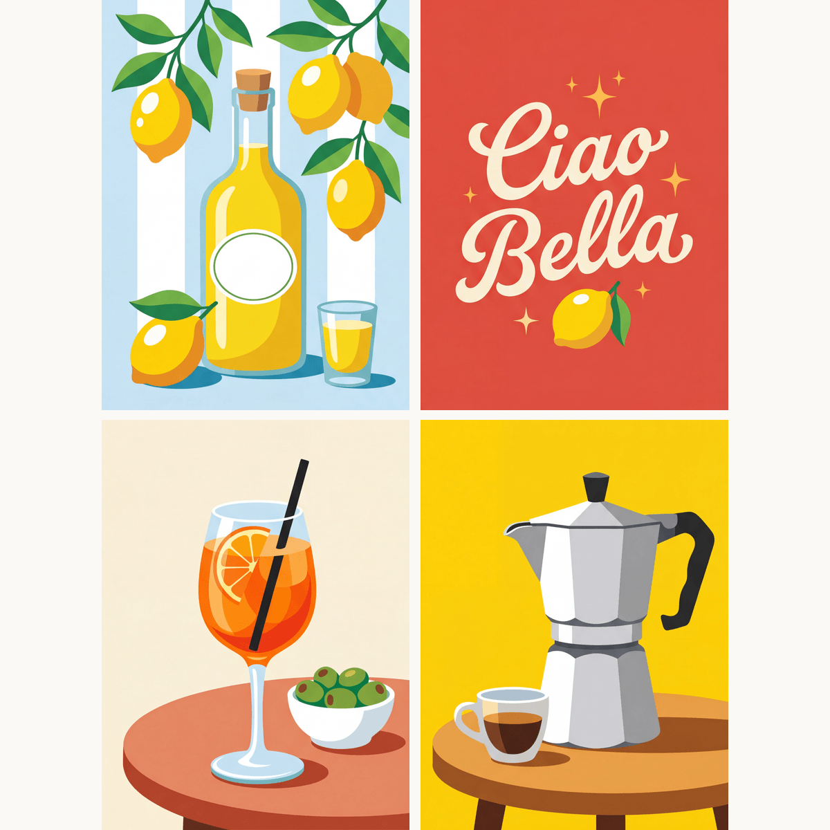 Ciao Bella – 4er Mini-Set | Malen nach Zahlen