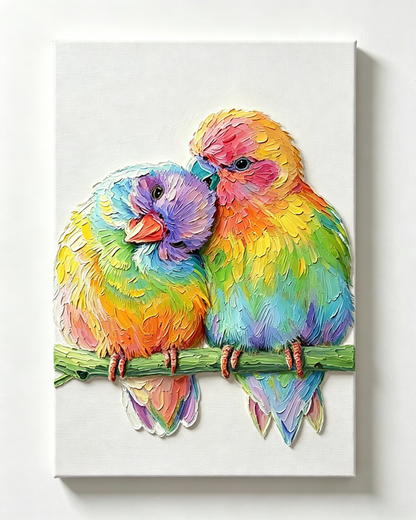 Verliebte Lovebirds  – Malen nach Zahlen